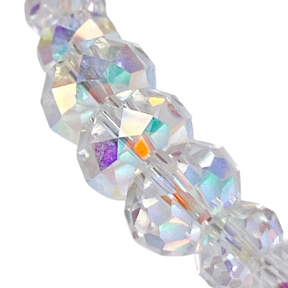 VTG Signed Kirk’s Folly Gold Tone Aurora Borealis Crystal Bar Necklace Sparkling - Picture 4 of 13